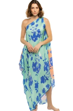 Asymmetrical Multi-Way Scarf Midi Dress