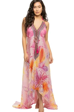 Blush Halter Maxi Dress