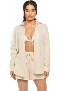 Button Down Cover Up Shirt Dress