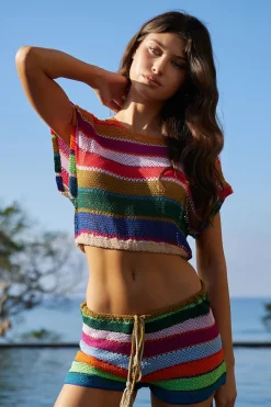 Calypso Renee Crochet Crop Top