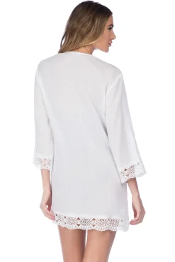 Crochet Lace Trim V-Neck Tunic