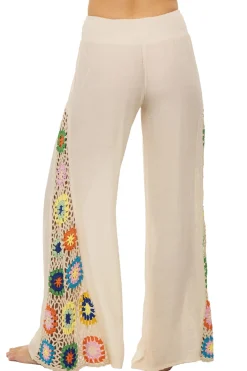 Crochet Panel Wide Leg Pants
