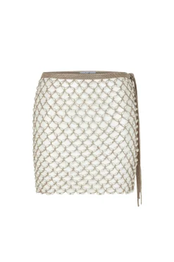 Crochet Pearl Beaded Mini Cover Skirt