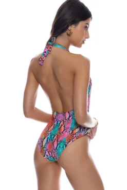 Electric Skin Plunge One Piece Swimsuit