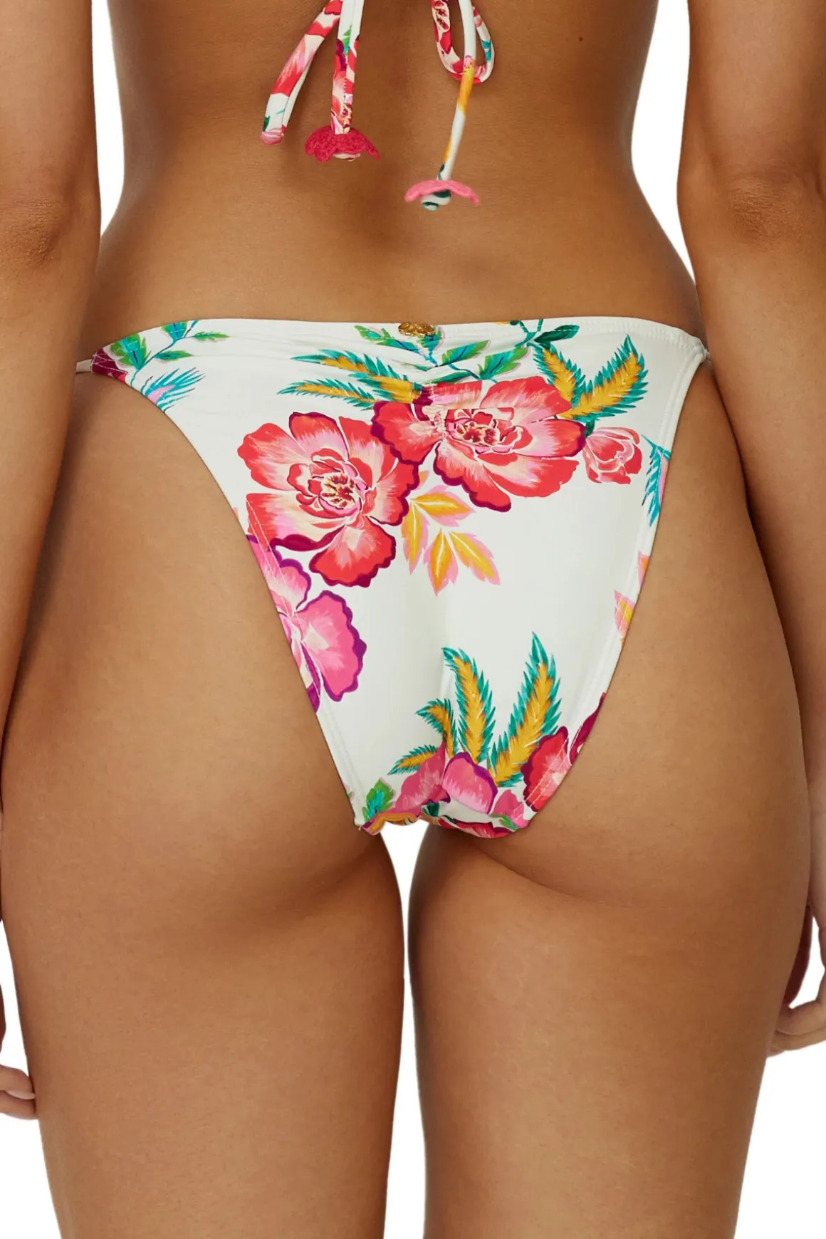 Embroidered Tie Side Brazilian Bikini Bottom