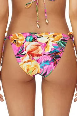 Embroidered Tie Side Hipster Bikini Bottom