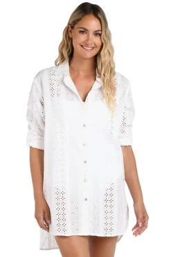 Eyelet Camp Shirt Dress