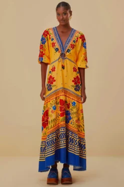 Floral Yard Yellow Maxi Dress