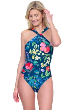 Garden Dream High Neck One Piece Swimsuit