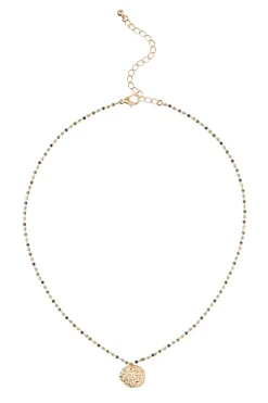 Green Beaded Mini Necklace