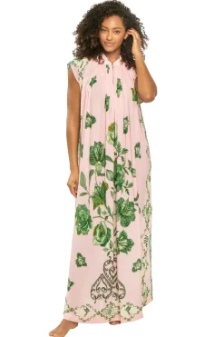Hand Beaded Blooming Peonies Maxi Dress