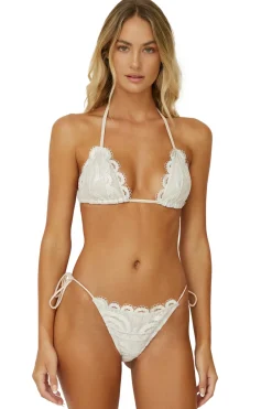 Lace Sliding Triangle Bikini Top