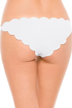 Low-Rise Scalloped Brazilian Bikini Bottom