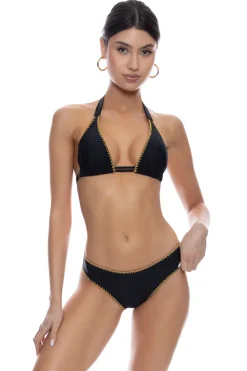 Luxe Stitch Sliding Triangle Halter Bikini Top