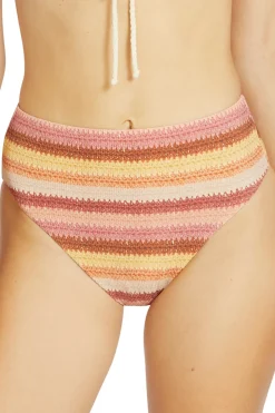 Lyra Striped High Waist Bikini Bottom