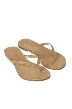 Metallic Thong Flip Flops