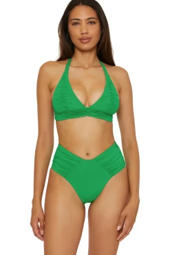 Mira Shirred Halter Bikini Top