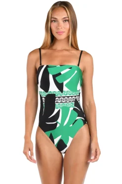 Monstera Bandeau One Piece Swimsuit