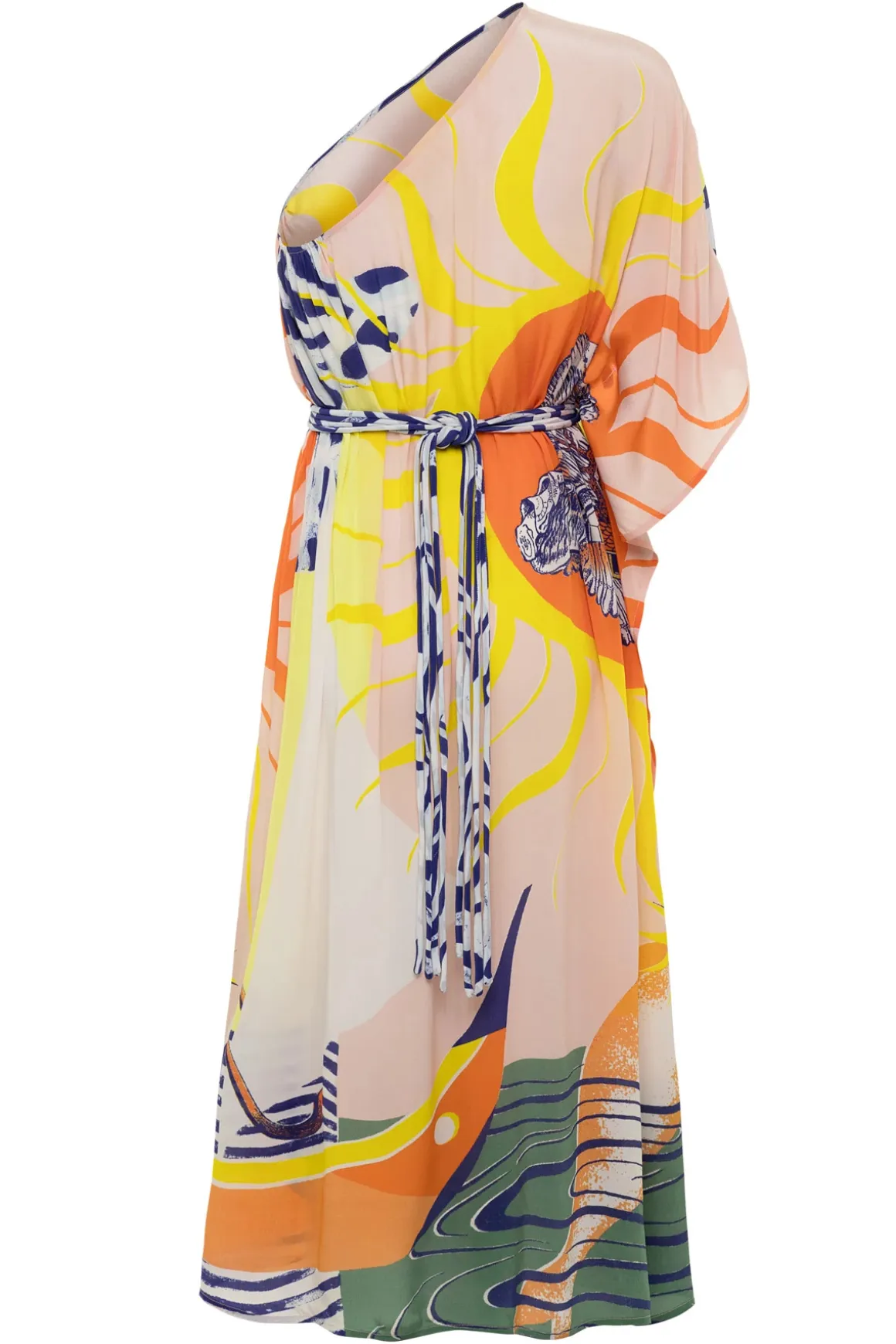 Naviago Asymmetrical Maxi Dress