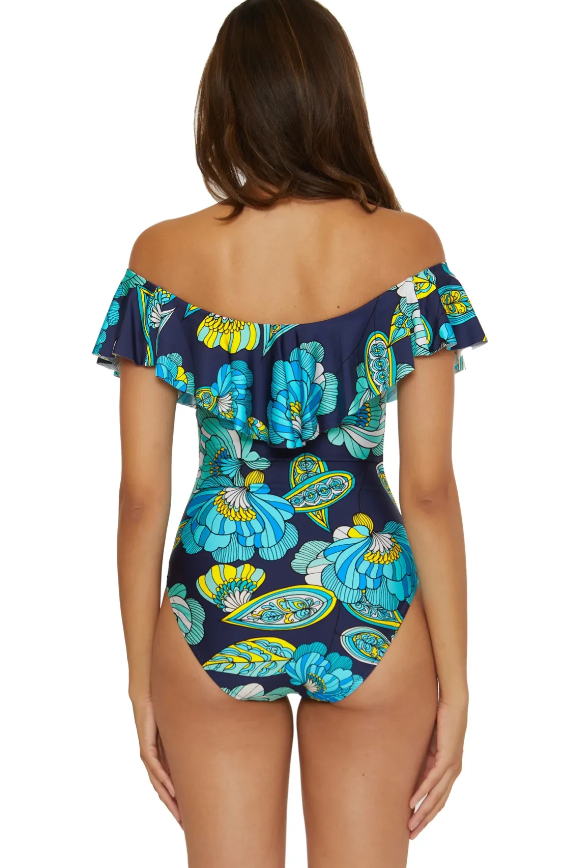 Off-The-Shoulder Ruffle One Piece Swimsuit