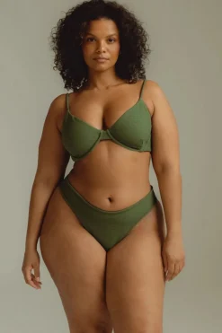 Olive Scrunch Lulu Brazilian Bikini Bottom