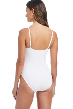 Pique Ole V-Neck One Piece Swimsuit