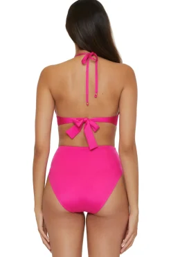 Pleated Halter Bikini Top
