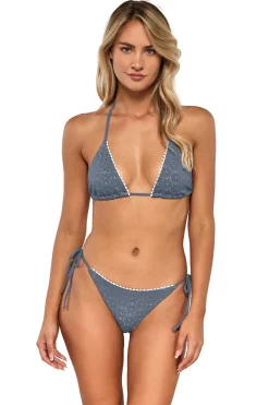Pom Pom Triangle Bikini Top