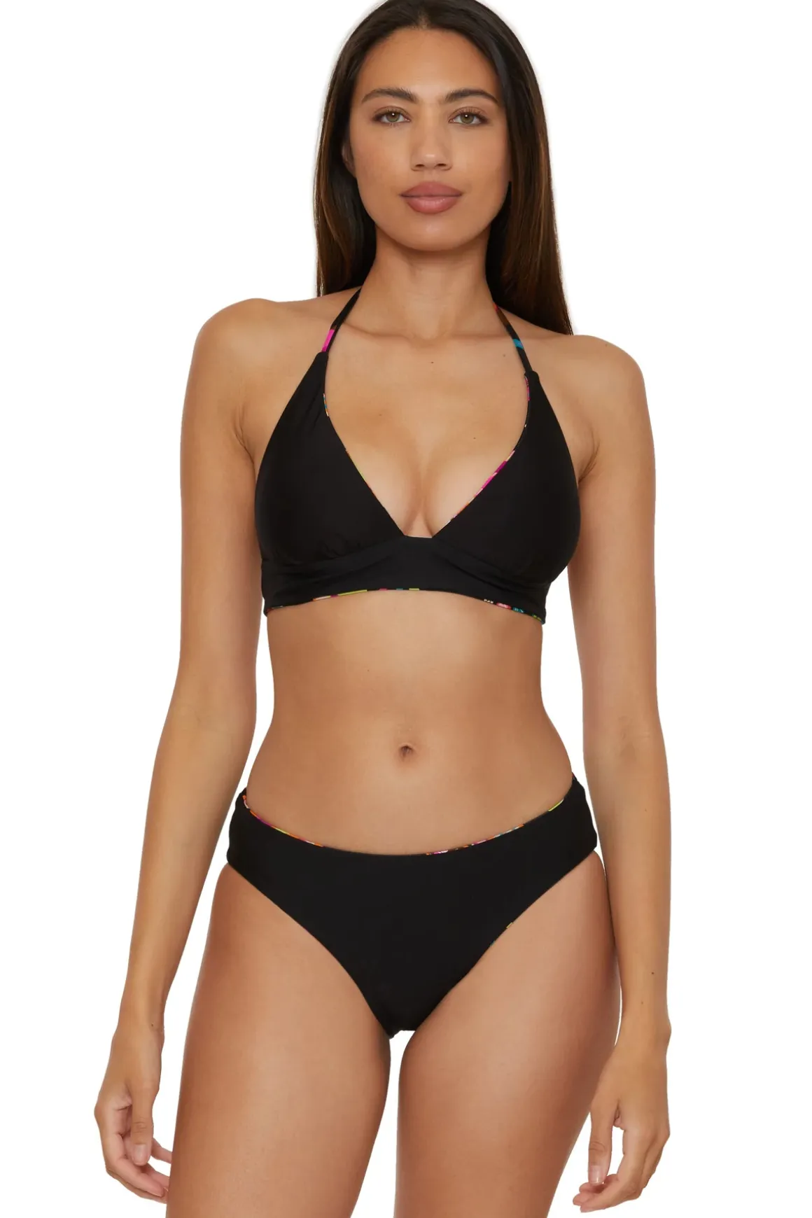 Reversible Banded Halter Bikini Top