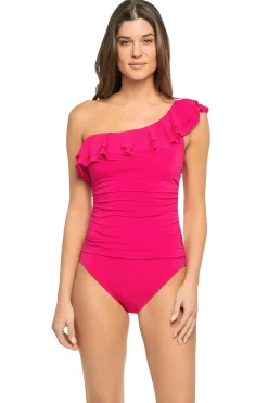 Ruffle Asymmetrical One Piece Swimsuit