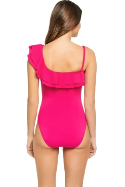 Ruffle Asymmetrical One Piece Swimsuit