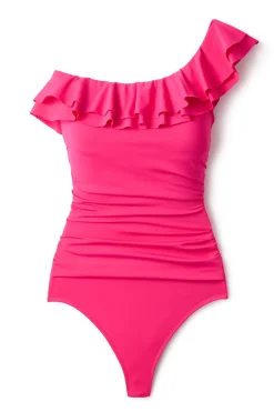 Ruffle Asymmetrical One Piece Swimsuit