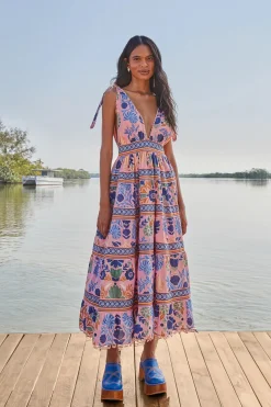 Seashell Tapestry Midi Dress
