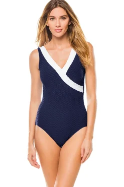Surplice One Piece Swimsuit