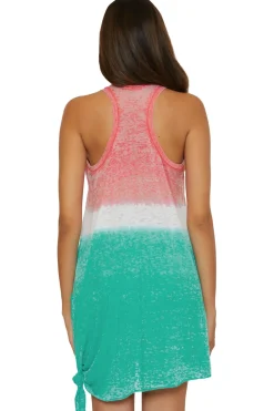 Tie Side High Neck Mini Dress