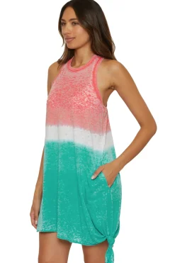 Tie Side High Neck Mini Dress