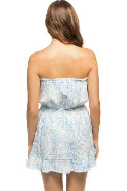 Tropical Strapless Mini Dress