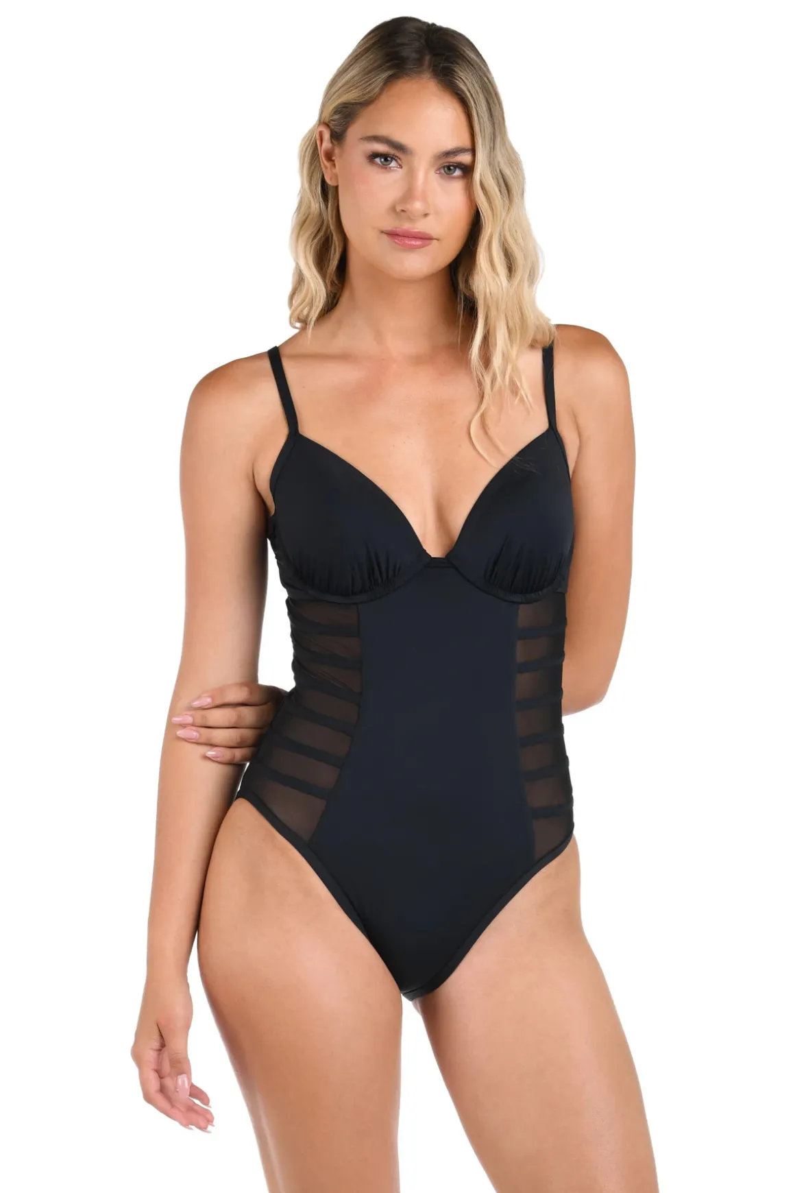 Underwire Mesh One Piece Swimsuit