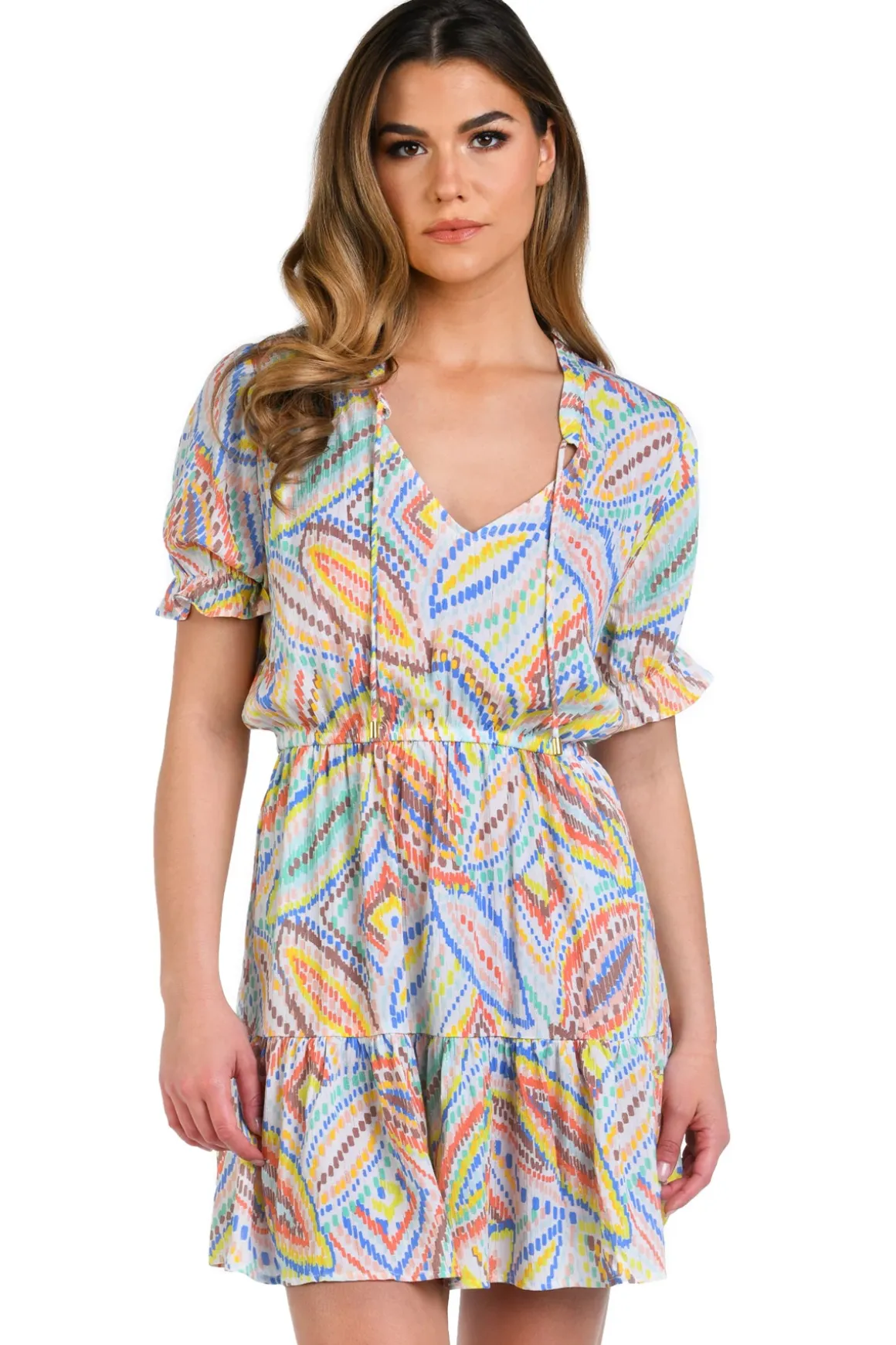 V-Neck Cover Up Mini Dress