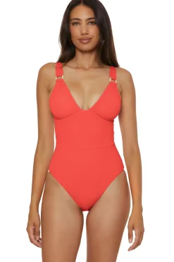 V-Neck One Piece Swimsuit