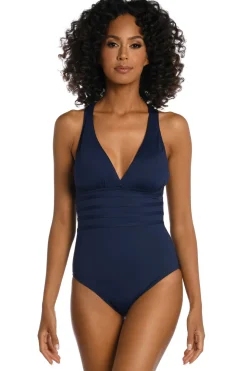V-Neck Over The Shoulder One Piece Swimsuit
