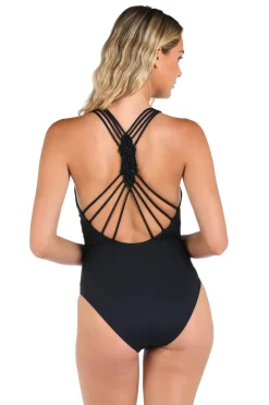 V-Neck Racerback One Piece Swimsuit