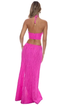 Wave Chaser Halter Maxi Dress