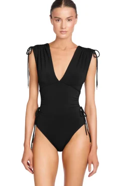 Wide Strap One Piece Swimsuit